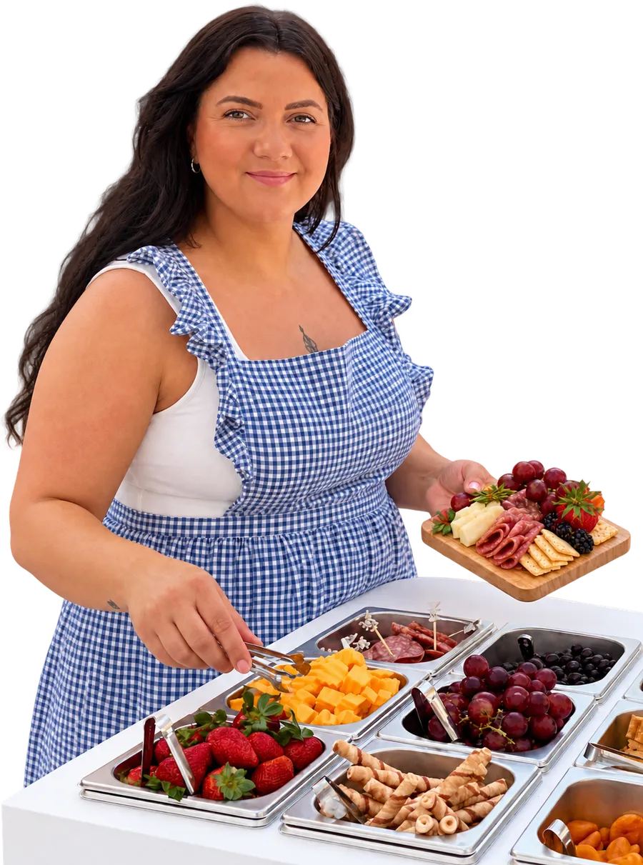 Karsen serving from a Bella Tavolo grazing cart
